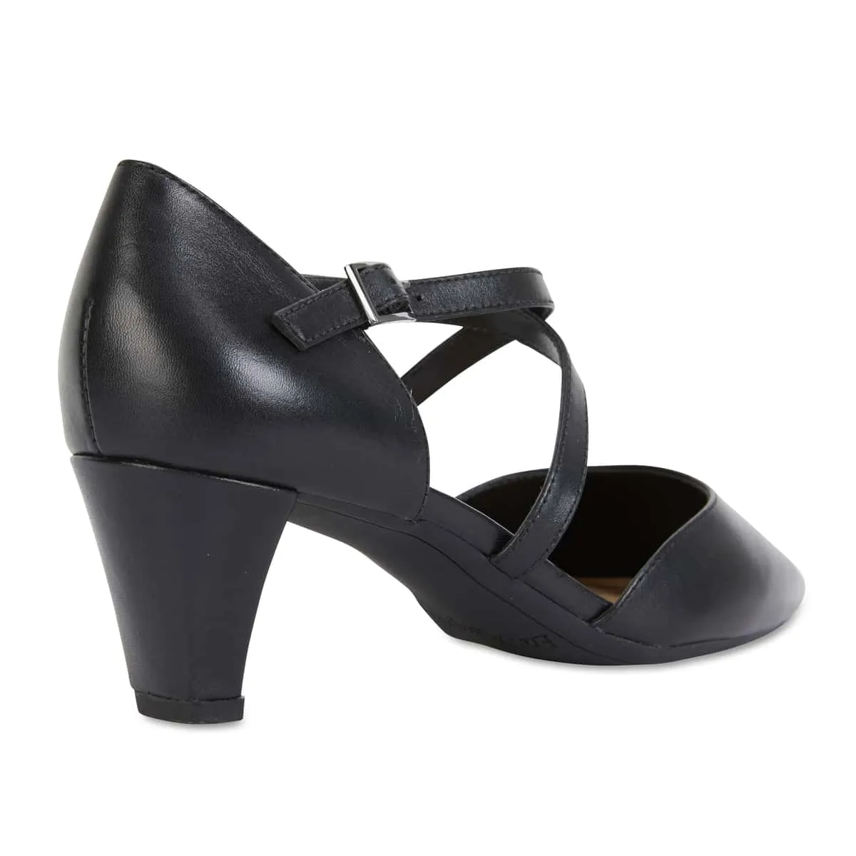 Adison Heel in Black Leather