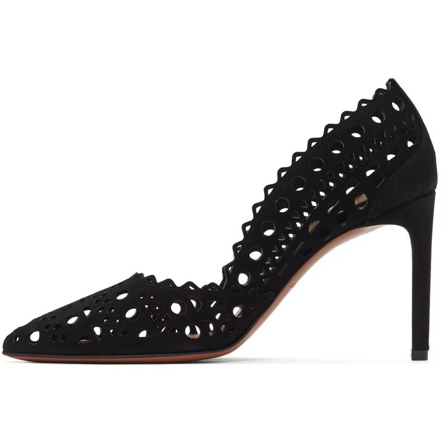 ALAÃA Black Suede Vienne Heel