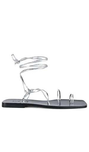 ALOHAS Bamboo Shimmer Sandal in Metallic Silver