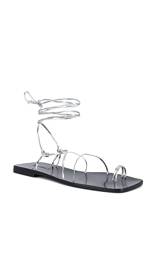ALOHAS Bamboo Shimmer Sandal in Metallic Silver
