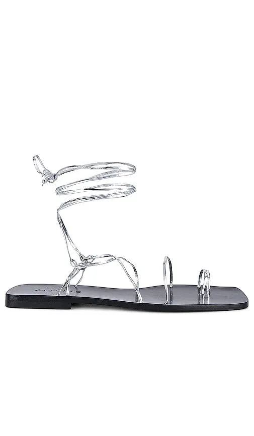 ALOHAS Bamboo Shimmer Sandal in Metallic Silver