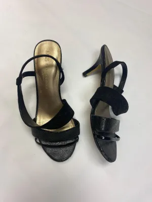 Black strappy kitten heels, M&S, Size 4
