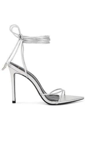 BLACK SUEDE STUDIO Talia Sandal in Metallic Silver