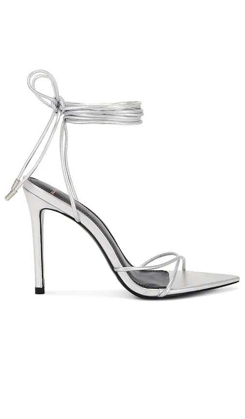 BLACK SUEDE STUDIO Talia Sandal in Metallic Silver