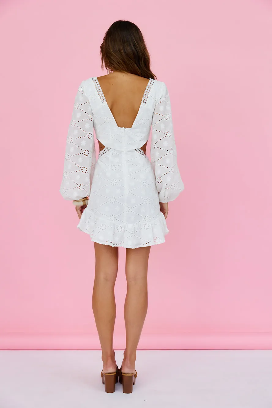 Bloomed Hibiscus Dress White