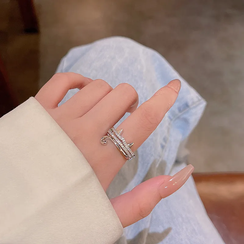 Cute Silver Kitten Ring