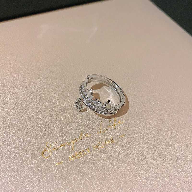 Cute Silver Kitten Ring