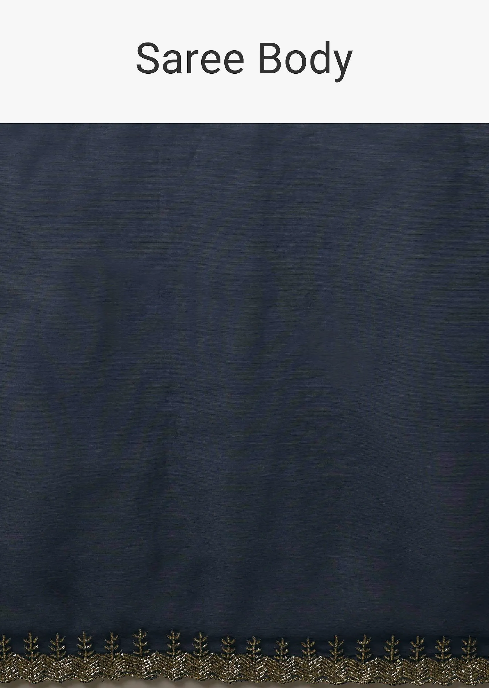Dark Blue Plain Organza Saree With Heavy Cut Dana Work