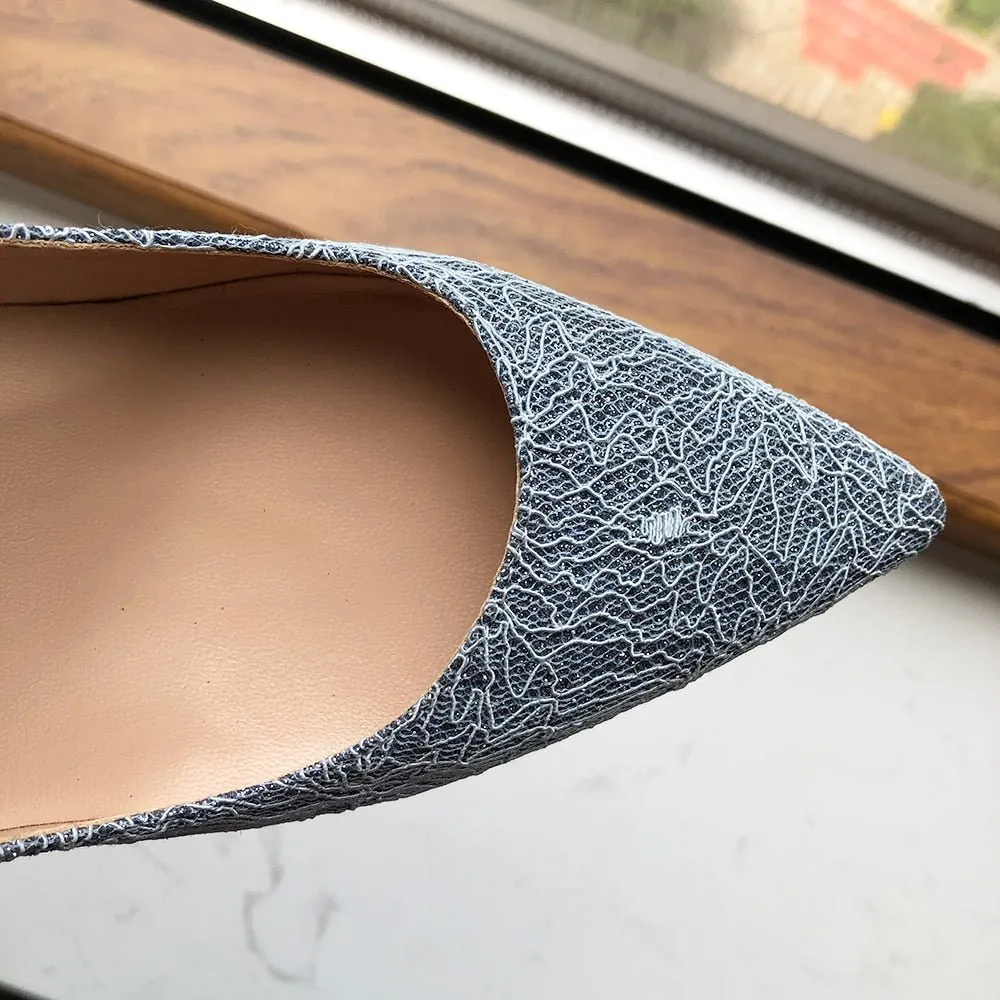 GlossyGlam Pointed Toe Slip-on Stiletto Pumps