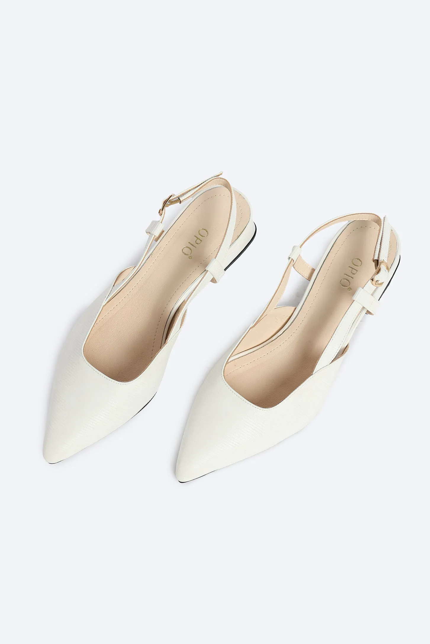 Heeled Slingback - White