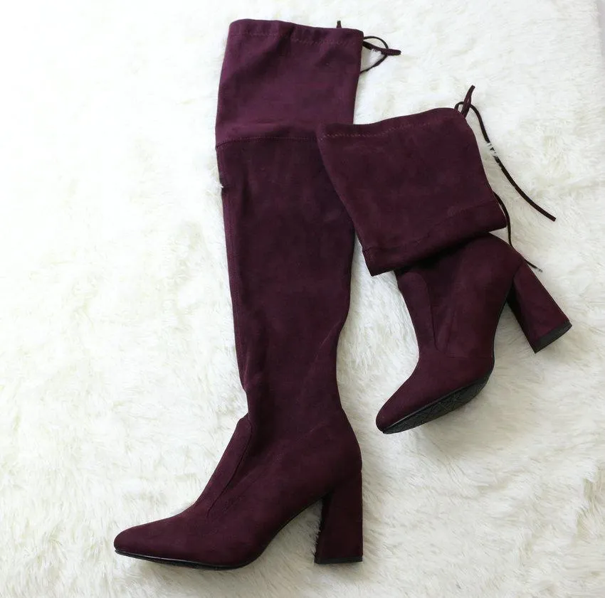 Lace Up Over The Knee Boots