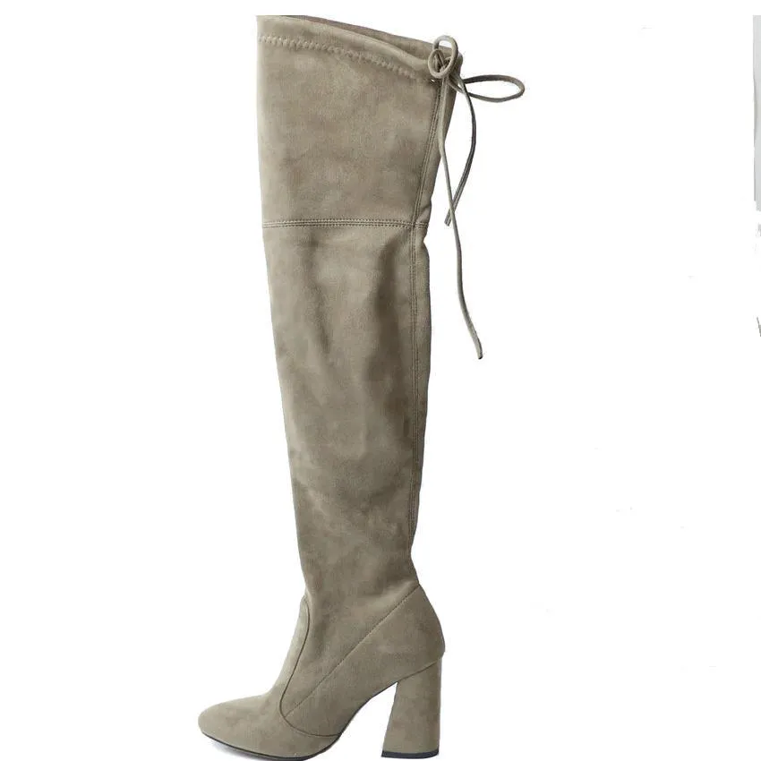 Lace Up Over The Knee Boots