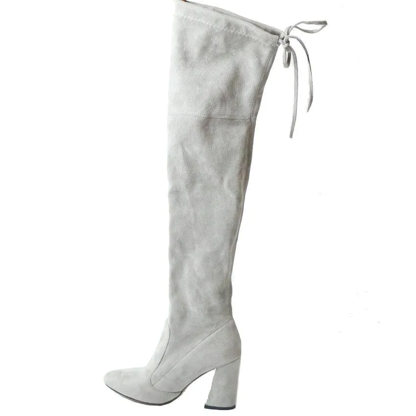 Lace Up Over The Knee Boots