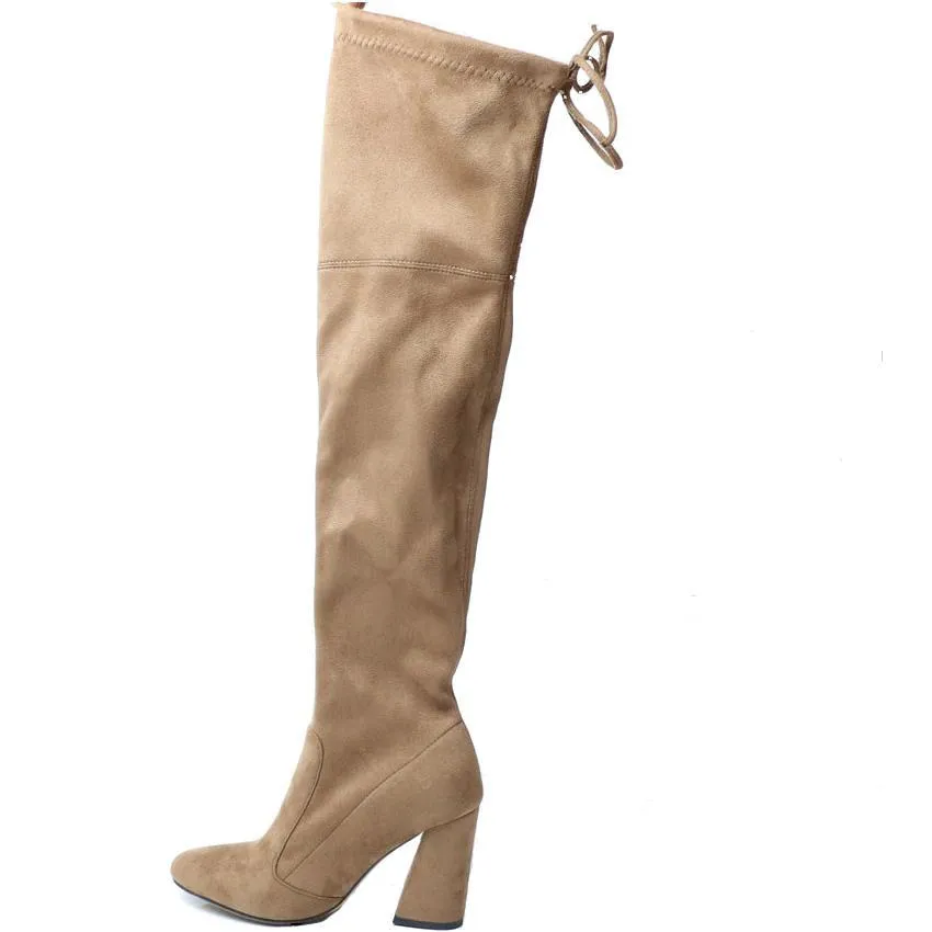 Lace Up Over The Knee Boots