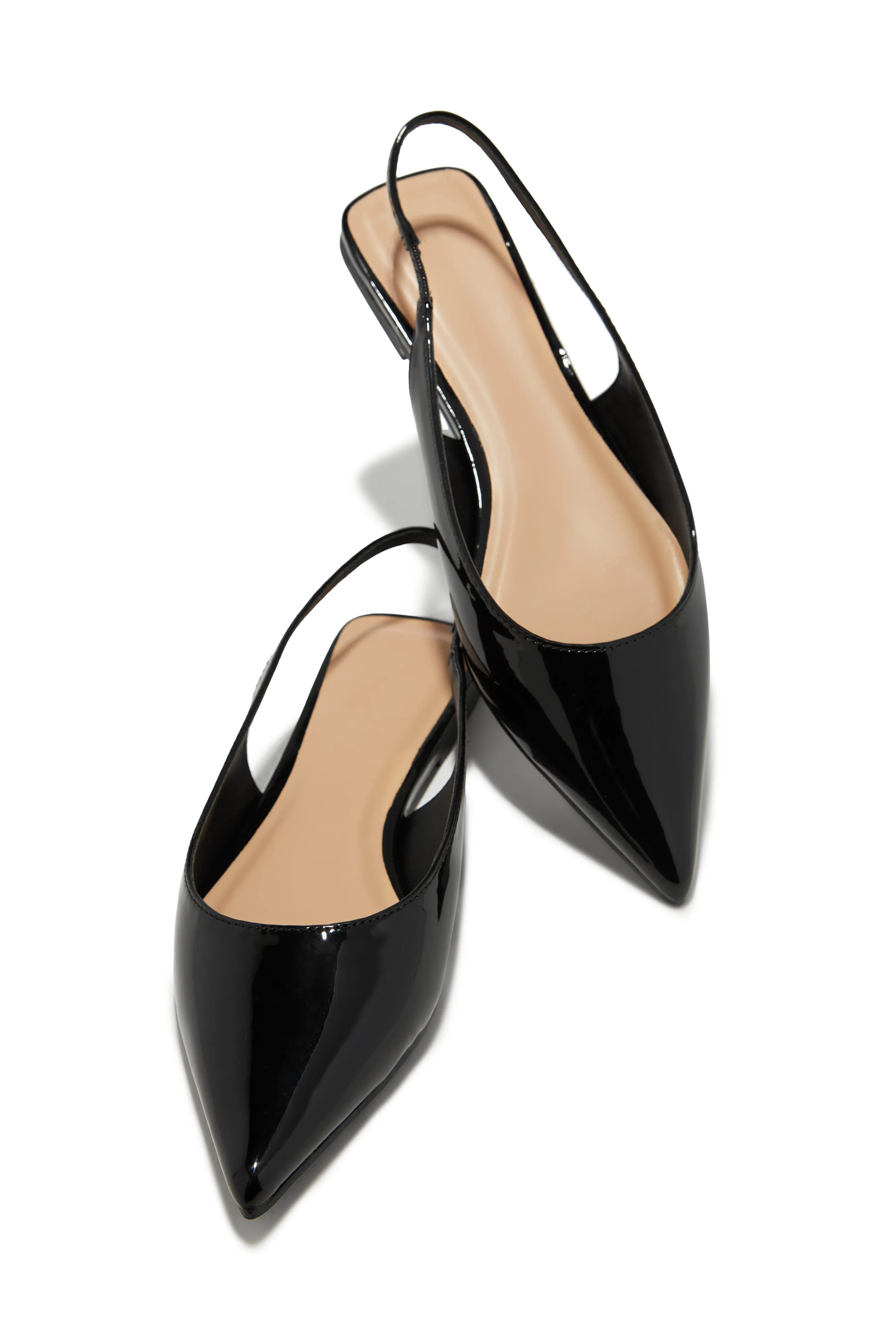 Mila Pointed Toe Flats - Black Pat