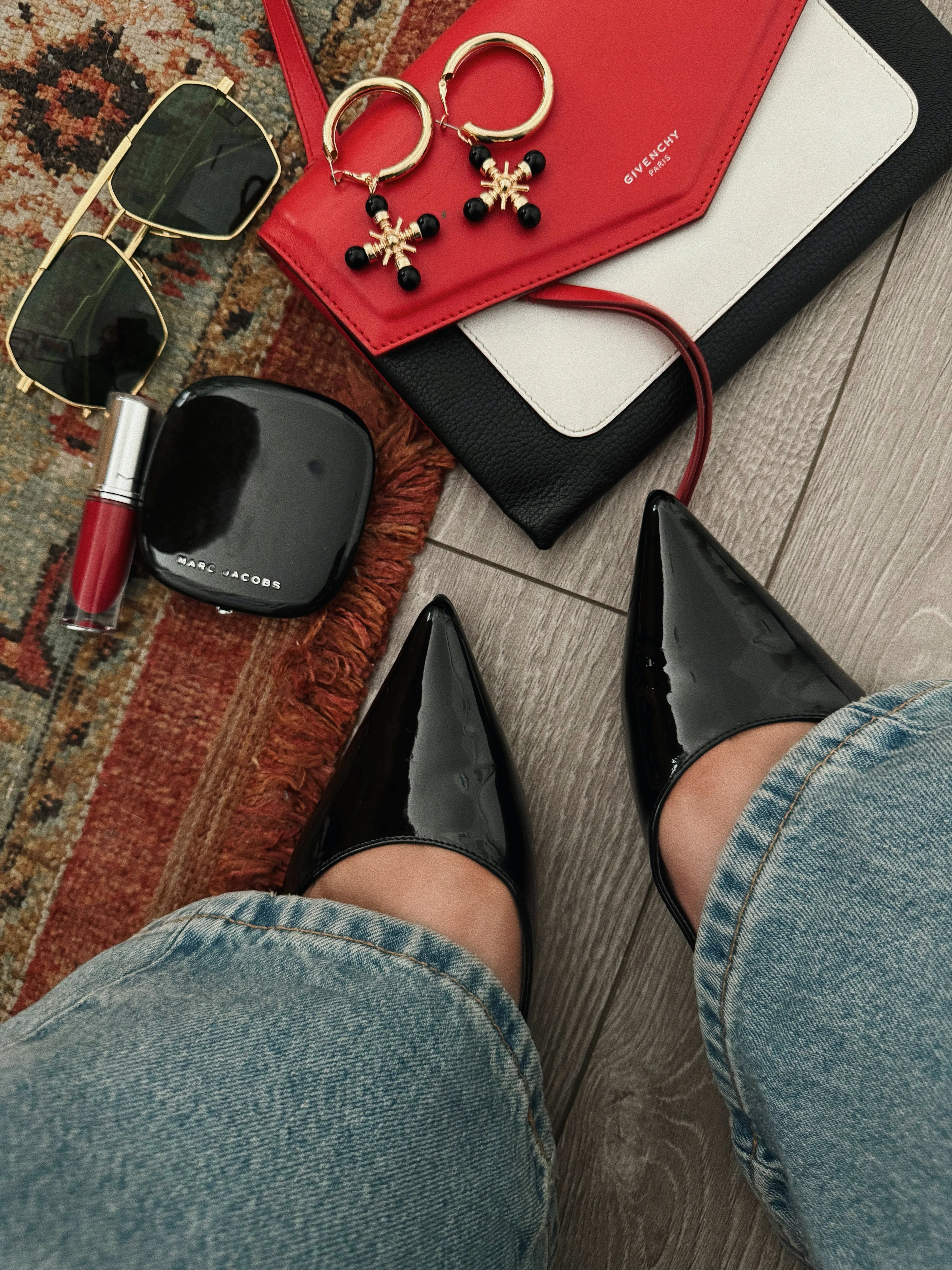 Mila Pointed Toe Flats - Black Pat