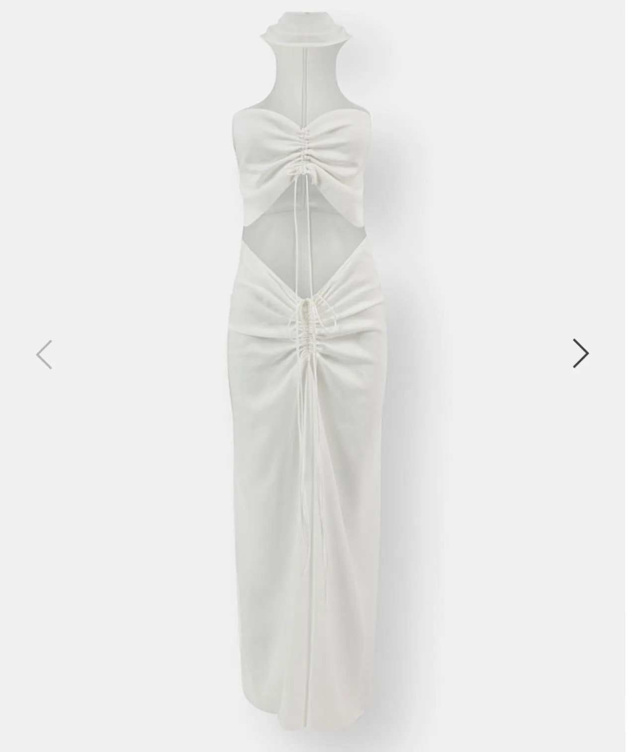 Natural Ruched Disconnect Dress