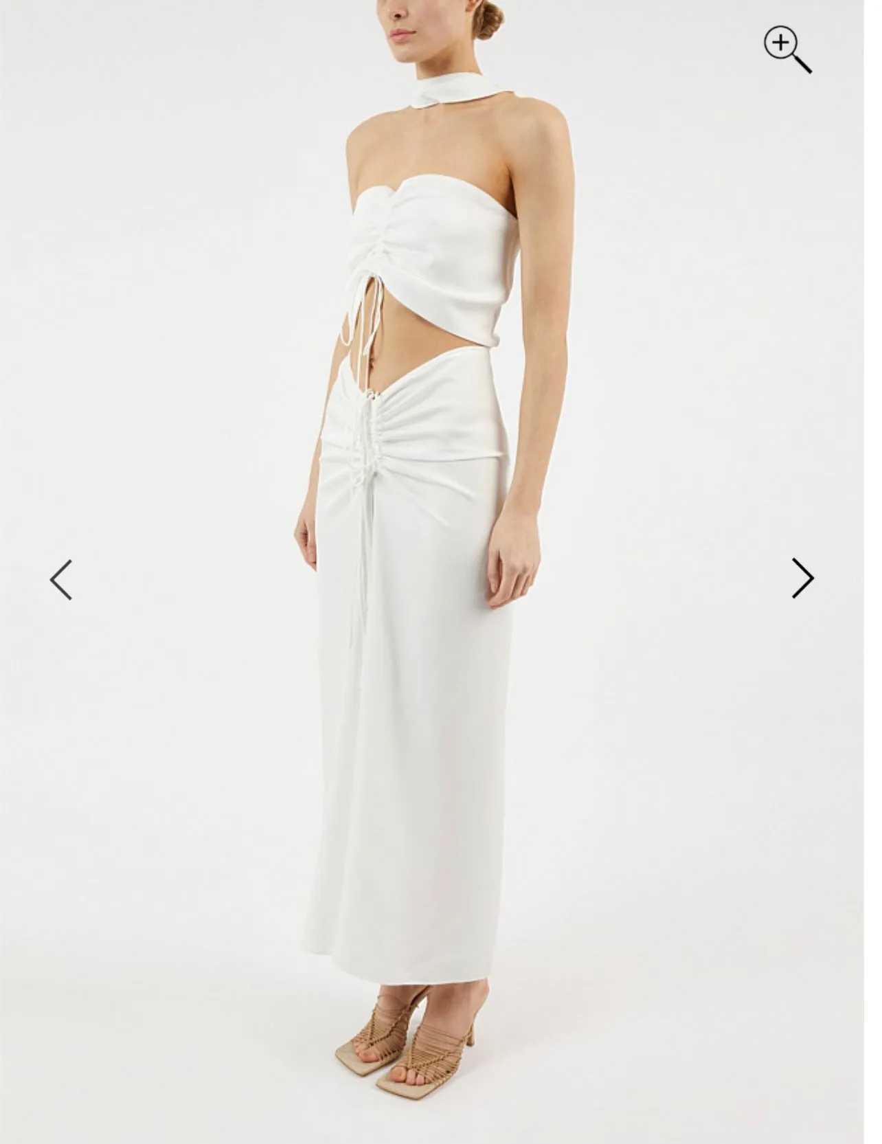 Natural Ruched Disconnect Dress