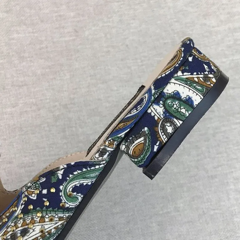 Paisley Pointed Mules