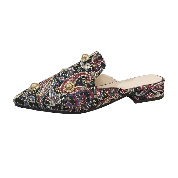 Paisley Pointed Mules