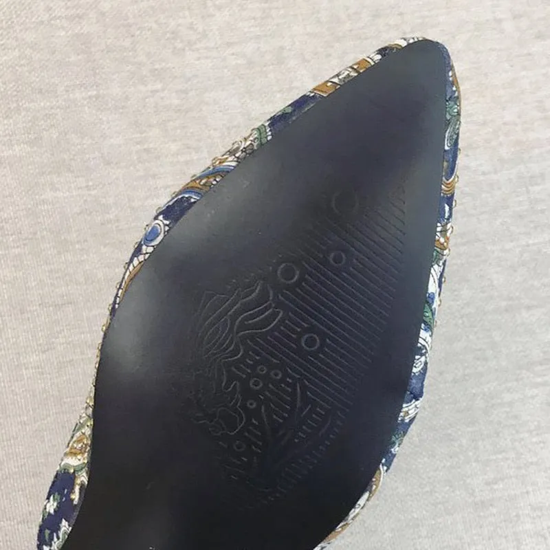 Paisley Pointed Mules