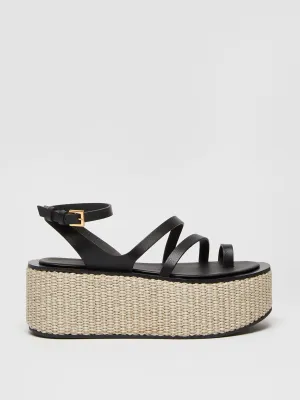 Platform leather sandals