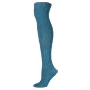 Teal Pebble Rib Over The Knee Socks (Women's)